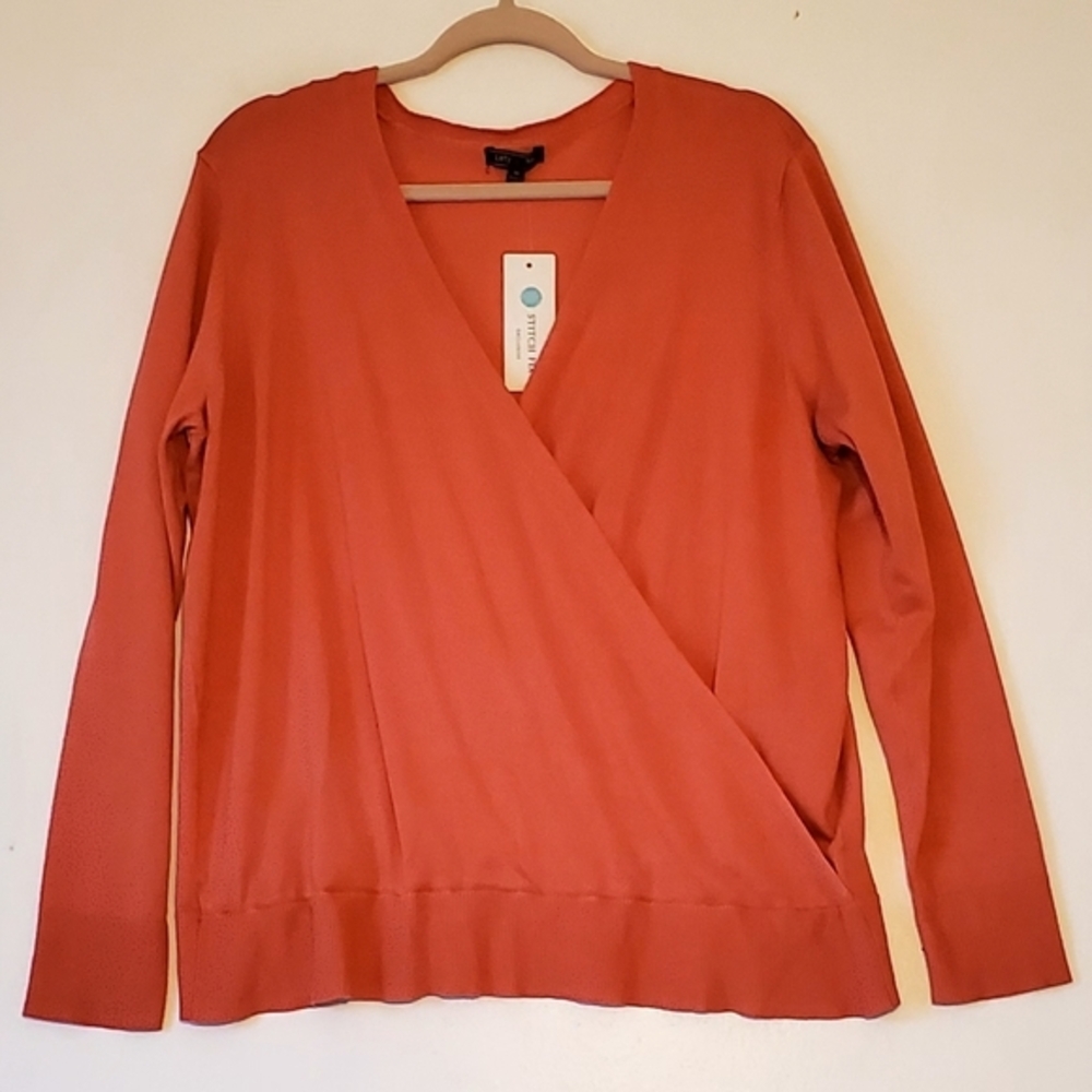 Lety‎ & Me Coral Mauve Pullover Knit Sweater Size 1X Women NWT